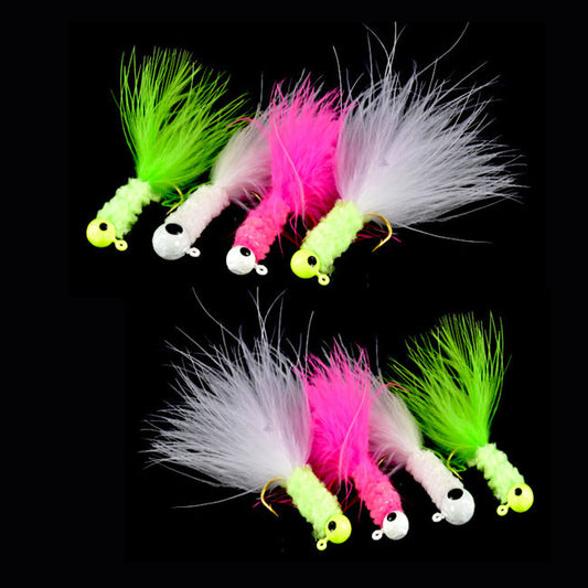 Crappie Jig Heads Fishing Hook With Feather